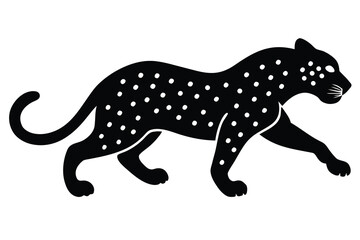 running leopard silhouette vector icon