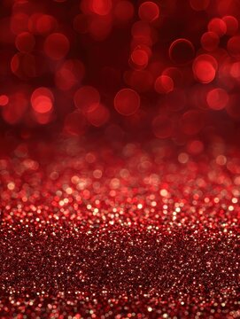 red glitter background with bokeh lights festive abstract photo sparkling red surface ideal for festive events holiday seasons red color adds warmth festivity to abstract image suitable for
