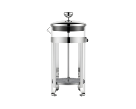 Elegant French Press Coffee Maker with Chrome Finish for the perfect Coffee Brewing