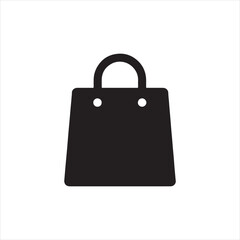 A simple clean vector illustration of a shopping bag with handles isolated on transparent background