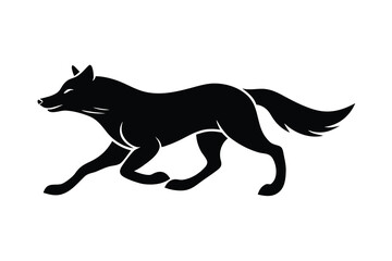 running wolf silhouette vector icon