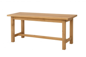 Fototapeta premium Wooden table made from light oak wood, clear background demonstrating furniture and home décor