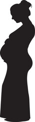  pregnancy  lady silhouette  on white background