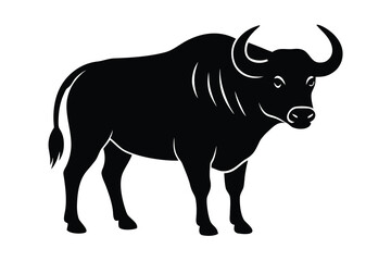 standing buffalo silhouette vector icon