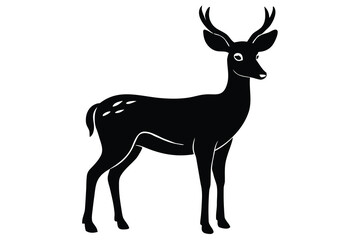 standing deer silhouette vector icon