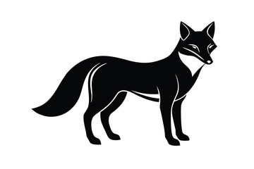 standing fox silhouette vector icon