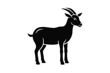 standing goat silhouette vector icon