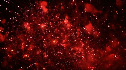 vibrant red firework lights sparkling in the black sky no logos no brands ar 169