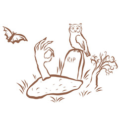 Line Art of Halloween Illustration. Hand-Drawn Doodle.