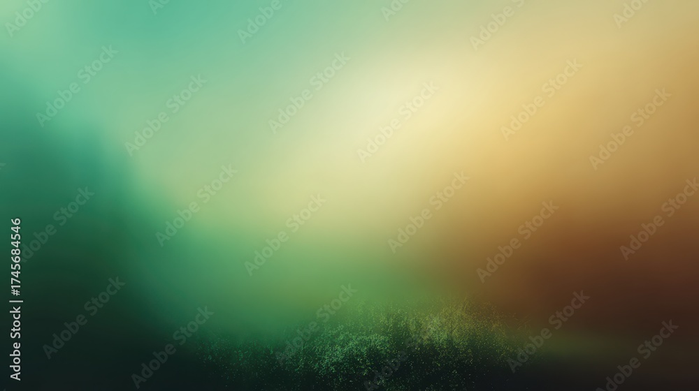 Poster abstract green and orange soft gradients with blurry background