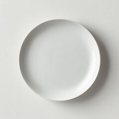 Pristine White Ceramic Plate on a Light Background Ready for Use