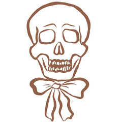 Line Art of Scull Illustration. Hand-Drawn Doodle.