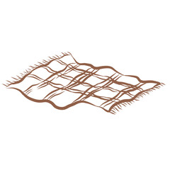 Line Art of Blanket Illustration. Hand-Drawn Doodle.