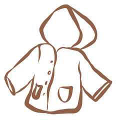 Line Art of Jacket Illustration. Hand-Drawn Doodle.