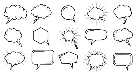 Vector art of speech bubble icon set comic chat balloon vector illustration collection