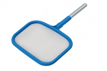 Pool skimmer net for swimming pool cleaning and maintenance, tidying water surface, transparent background