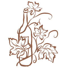 Line Art of Wine Illustration. Hand-Drawn Doodle.