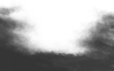 Dramatic dark clouds against a bright white sky creating a striking contrast isolated on transparent background