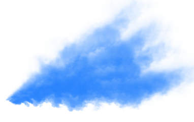 Isolated blue cloud on transparent background, perfect for design elements and compositions