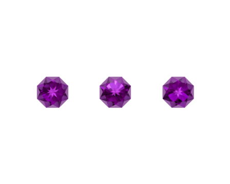 Elegant row of violet gemstones glimmering softly against a seamless, refined backdrop - Powered by Adobe