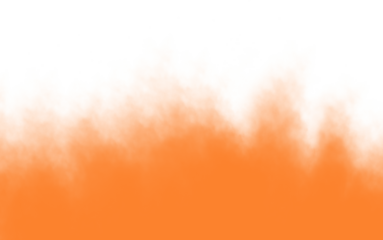 Orange watercolor background with white copy space isolated on transparent background