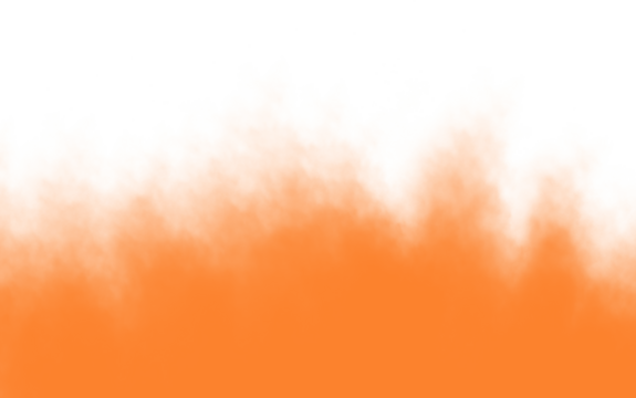 Orange watercolor background with white copy space isolated on transparent background