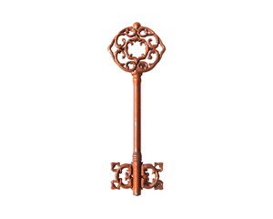 Obraz premium Elegant Skeleton Key, Vintage Charm and Timeless Appeal with Ornate Design on Isolated View