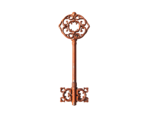 Elegant Skeleton Key, Vintage Charm and Timeless Appeal with Ornate Design on Isolated View