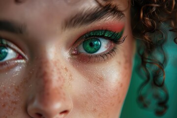 Obraz premium Close-up of woman wearing eye make-up