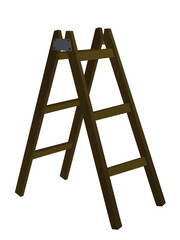 Brown home ladder. vector illustration	