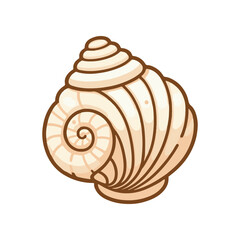 A beautifully illustrated seashell showcasing intricate spiral patterns on a white background