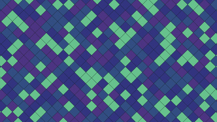 Abstract geometric pattern with blue green and purple diamond shapes