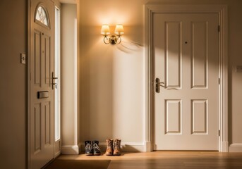Celebraci&oacute;n del D&iacute;a de San Nicol&aacute;s en un acogedor vest&iacute;bulo con zapatos preparados