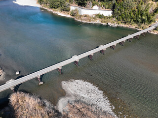 高知県いの町　上空から見た名越屋沈下橋