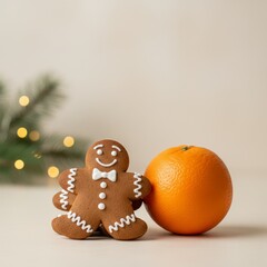 Celebraci&oacute;n del D&iacute;a de San Nicol&aacute;s con galletas de jengibre y una naranja en un ambiente festivo