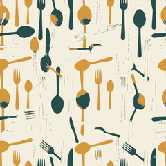 kitchen utensils seamless pattern