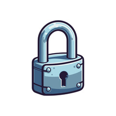 A detailed illustration of a metallic padlock with a keyhole, symbolizing security and protection