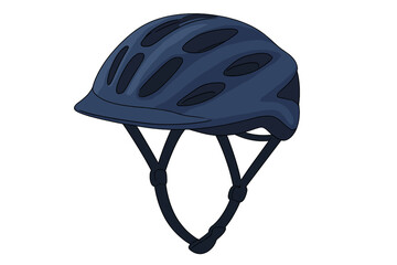 Fototapeta premium Bicycle helmet vector illustration. Bike safety equipment for head protection. Sport cyclist outfit gear for road cycling. Isolated cartoon icon symbol on white background.