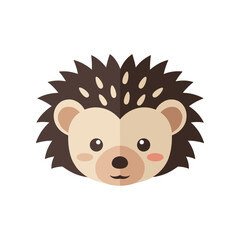 Cute cartoon hedgehog face with a friendly expression, suitable for children's illustrations
