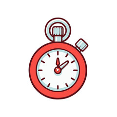 A vibrant red stopwatch displaying time, symbolizing urgency and precision in sports