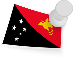 Papua New Guinea Flag with Pin