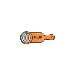 Cute cartoon kitchen strainer with a smiling face, set against a white background, ideal for cooking