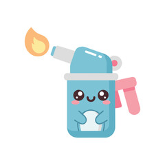 Cute cartoon lighter character with a flame, set against a plain background, ideal for playful designs