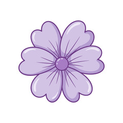 Fototapeta premium A vibrant purple flower with rounded petals and a central bead, set against a clean background