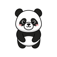 Cute cartoon panda standing upright with a friendly expression against a plain background