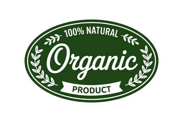 Green Organic Product Label for Sustainable Businesses and Eco Friendly Products Certifying 100 percent natural quality food