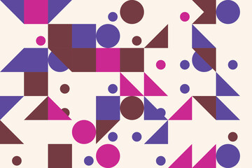 Abstract geometric pattern with circles squares and triangles for backgrounds