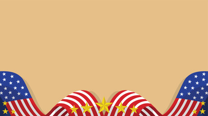 Elegant patriotic background featuring American flags and copy space for custom text Perfect for Independence Day, Memorial Day, Veterans Day, political promotions, and celebratory designs.
