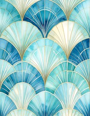 Art Deco-inspired repeating fan pattern