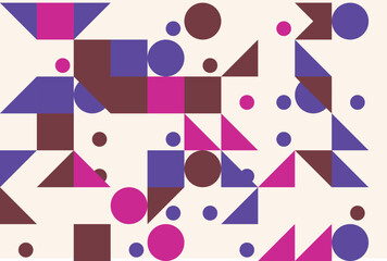 Geometric Abstract Art with Circles Squares and Triangles Composition